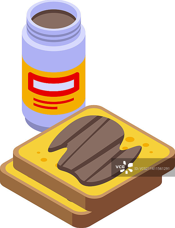 巧克力黄油图标2.5D风格图片素材