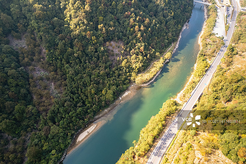 杭州临安浙西大峡谷自然风光航拍图片素材