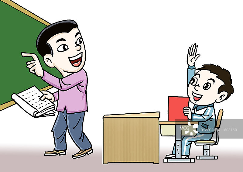 学生在课堂上积极举手回答问题图片素材