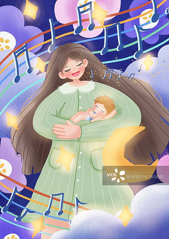 摇篮曲 妈妈抱着宝宝唱摇篮曲图片素材