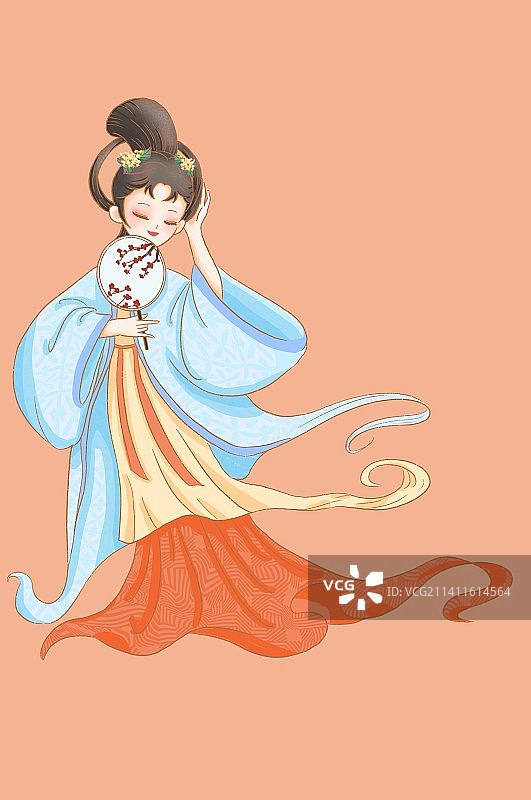 国潮 古风 仕女 国风 拿扇子的仕女图片素材