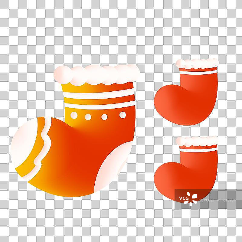 3D圆润可爱圣诞元素圣诞袜图片素材