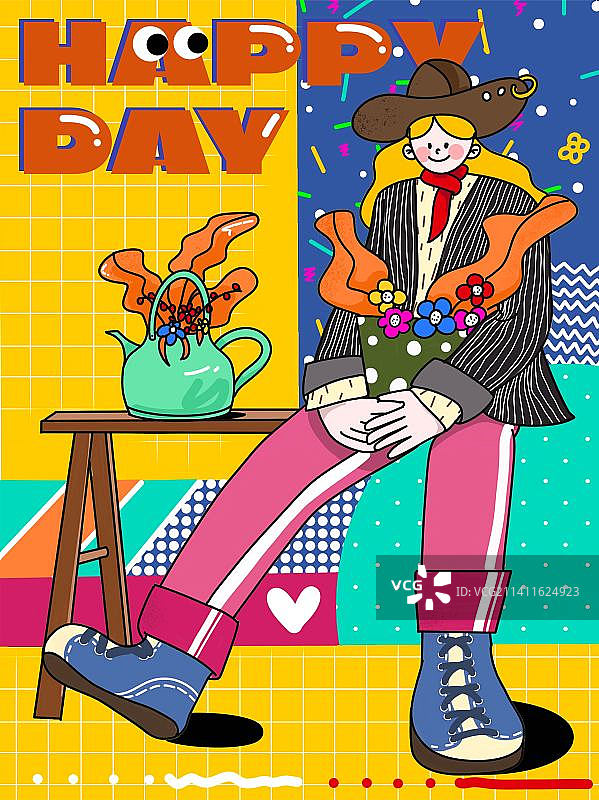 一个坐的男孩图片素材