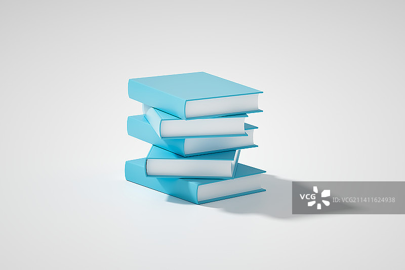 三维渲染白色地面放置着的书本图片素材