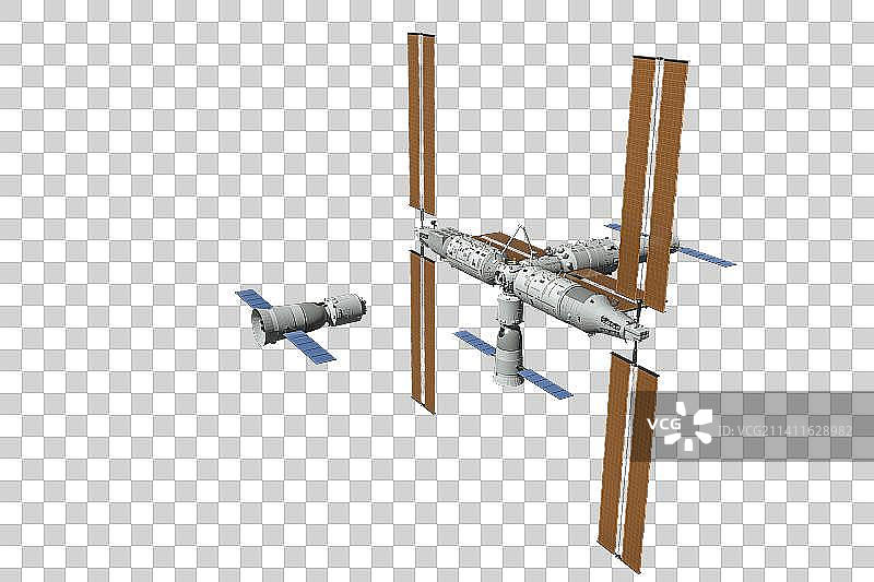 神舟十五与中国空间站对接图片素材