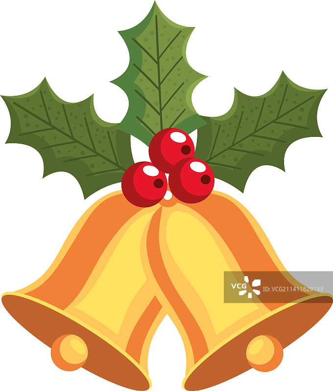 圣诞铃铛和槲寄生图片素材