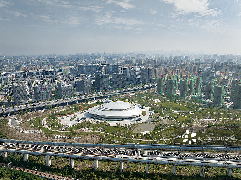 航拍浙江杭州拱墅区亚运会电子竞技馆图片素材