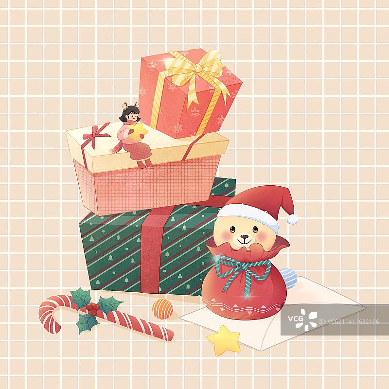 圣诞节礼物插画素材图片素材