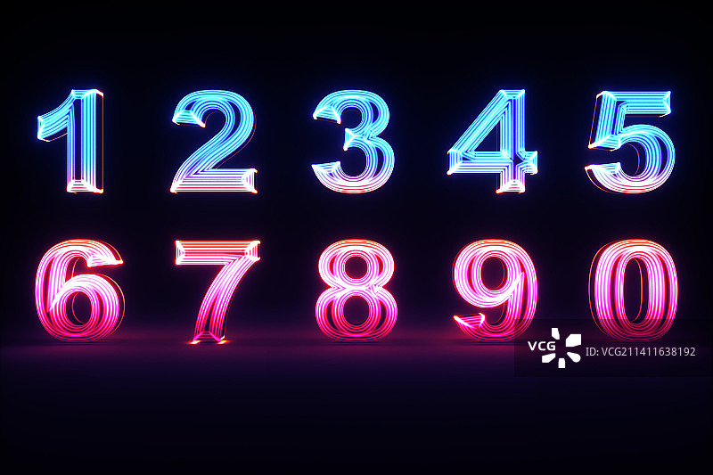 3D霓虹灯创意数字图片素材