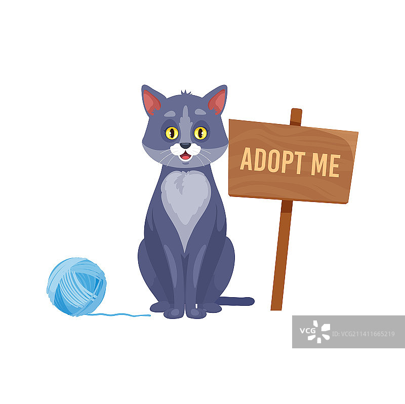有趣的猫咪举着领养牌寻找家庭图片素材