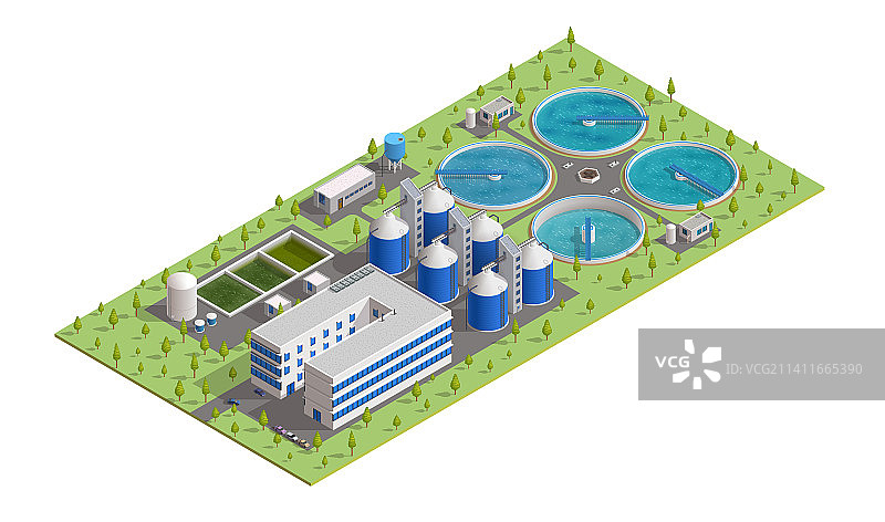 2.5D污水处理厂图片素材