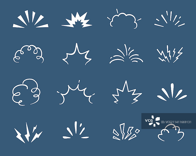 卡通涂鸦炸弹爆炸漫画云图片素材