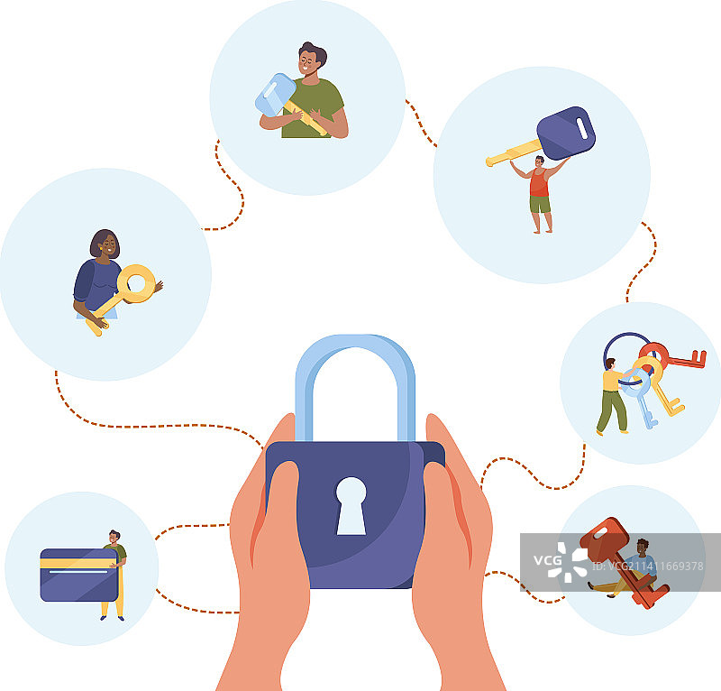 人们与钥匙的组合图片素材