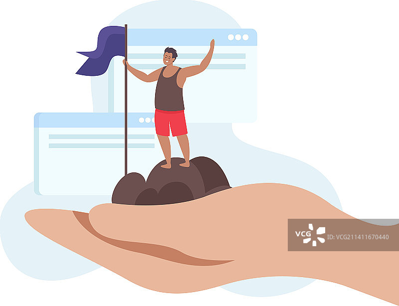 持旗帜的男子图片素材