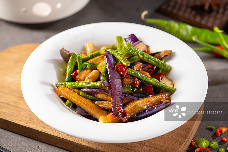 豆角烧茄子图片素材