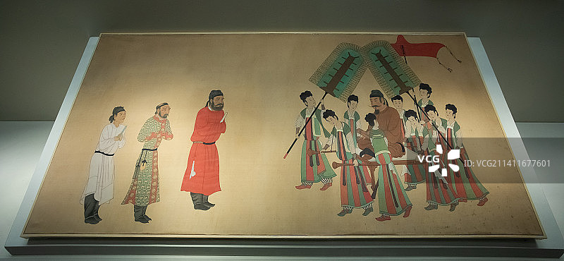 北京中国国家博物馆步辇图唐阎立本绘故宫博物院藏品图片素材