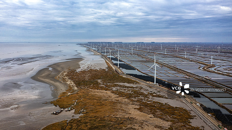 南通启东海上风力发电图片素材