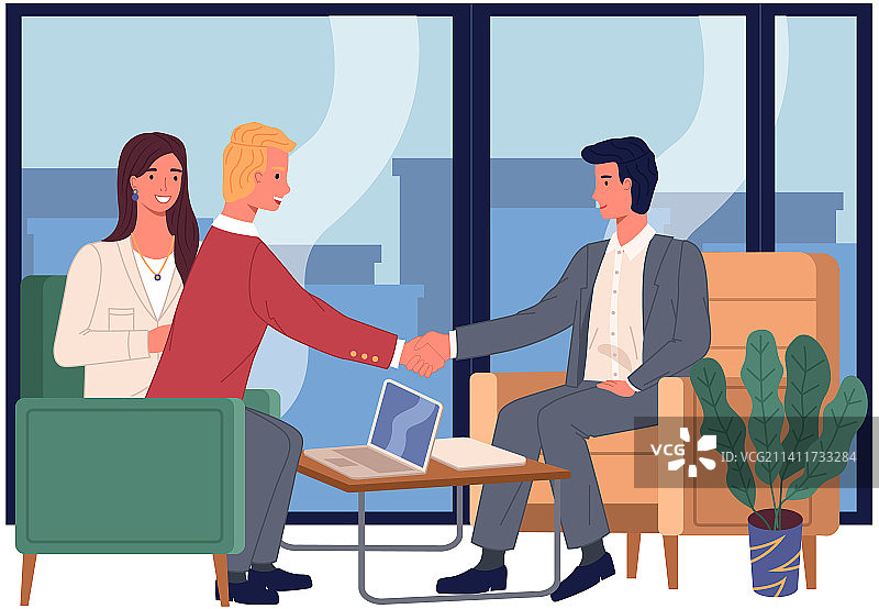 商业伙伴合作的商人图片素材