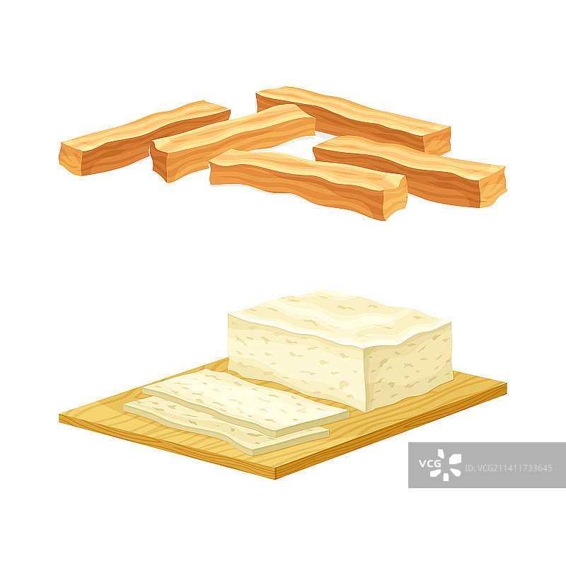 作为砧板上的大豆蛋白和豆腐图片素材