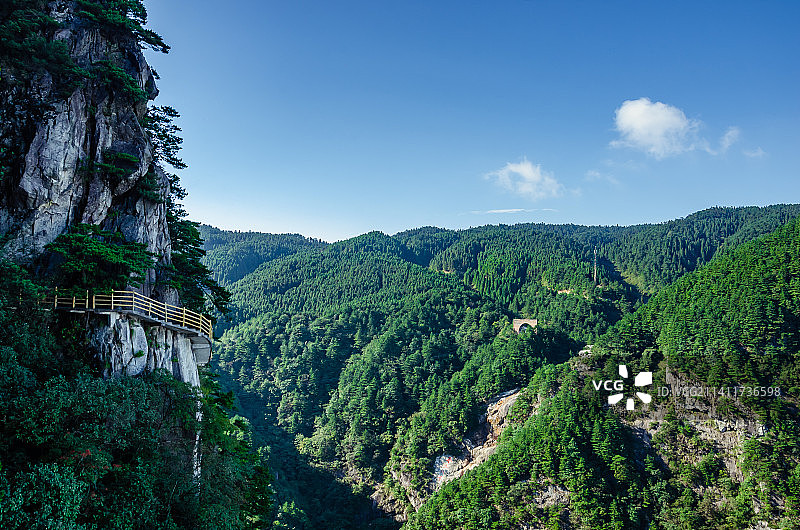 江西明月山风景，栈道图片素材