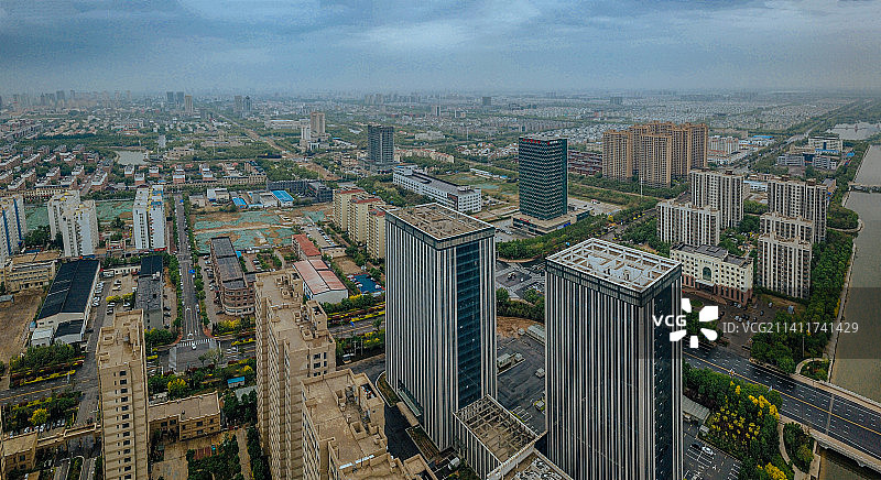 东营 东营区 地标 航拍素材 山东 东营市 城市 商业 风光图片素材
