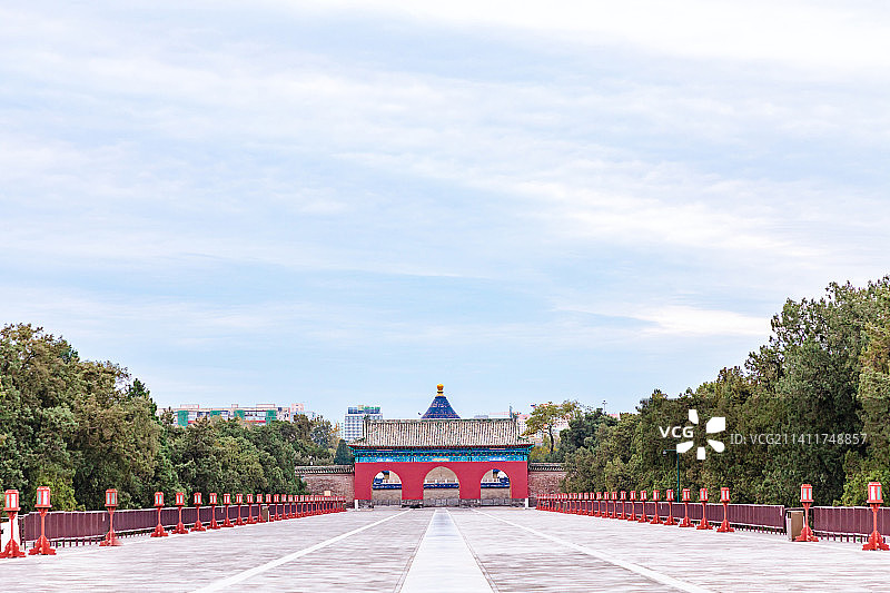 北京天坛公园的丹陛桥景观大道图片素材