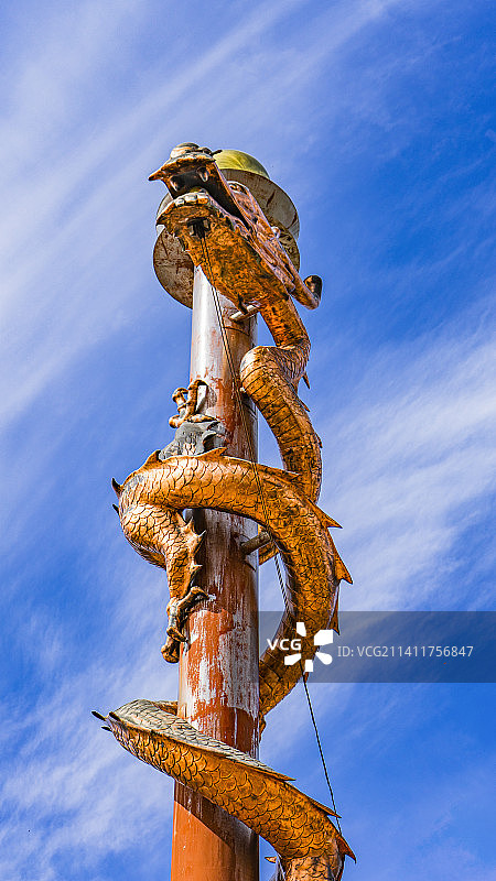 北京金顶妙峰山盘龙柱图片素材