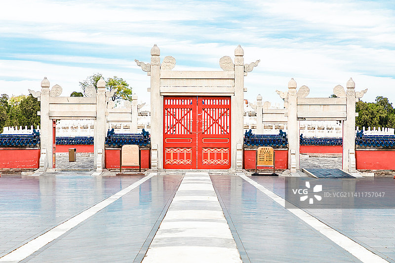 中国北京天坛公园圜丘坛景观图片素材
