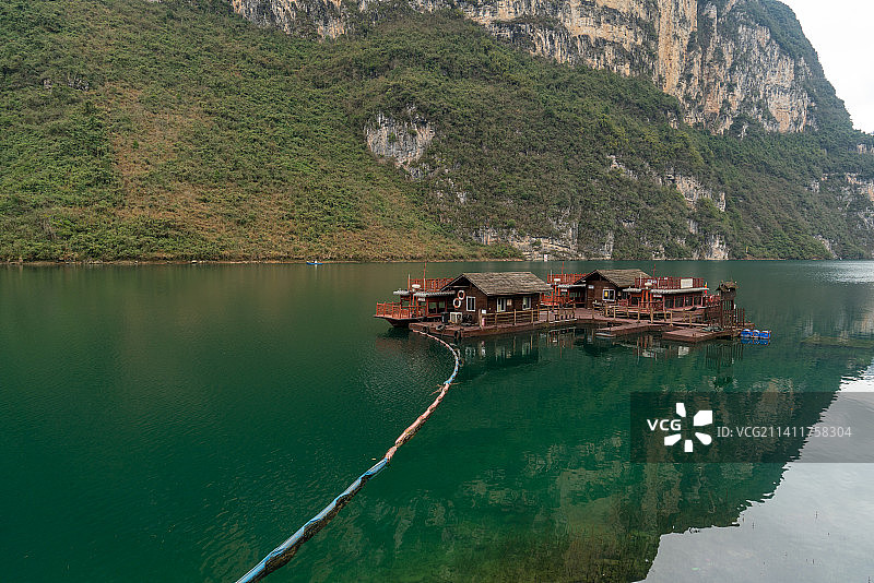 乌江画廊，古镇游船图片素材