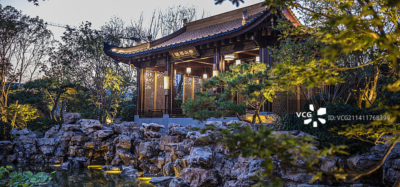 别墅庭院园林景观图片素材