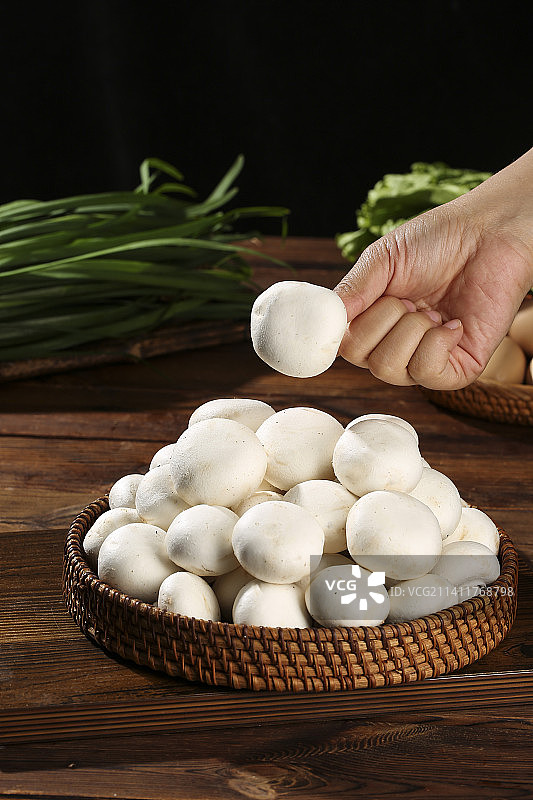 木底上的口蘑图片素材