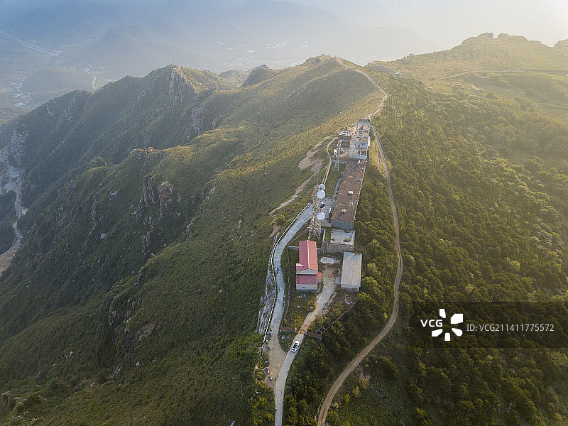 河南省郑州新密市伏羲山五指岭山顶户外风光航拍图片素材