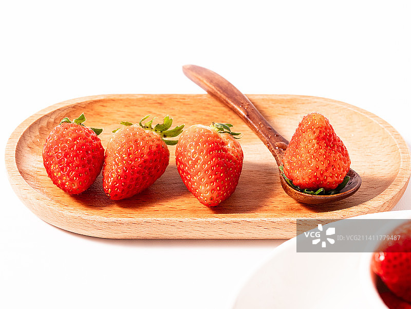 奶油草莓 特写镜头图片素材