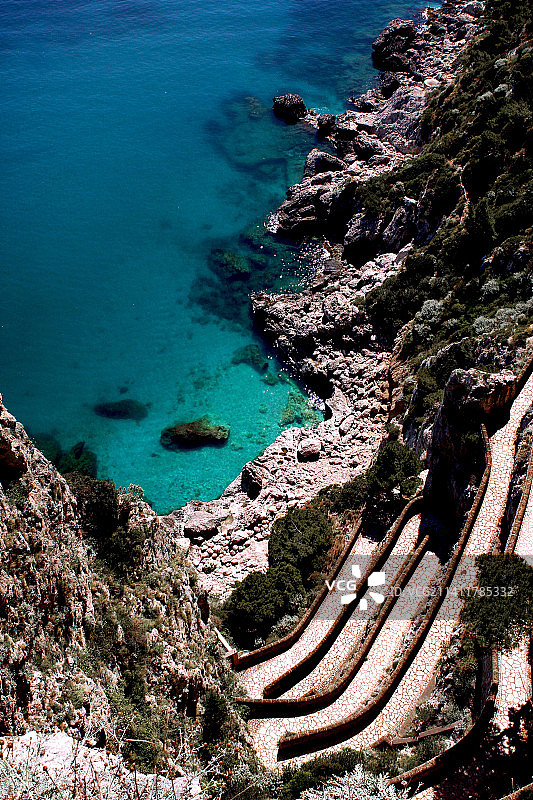 意大利卡普里岛克虏伯路，卡帕尼亚图片素材