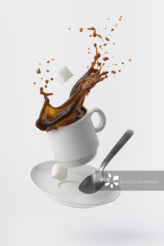 白色背景上的咖啡特写，意大利图片素材