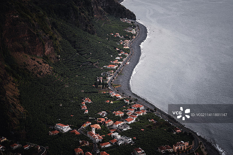 葡萄牙马德拉山海日落景色图片素材