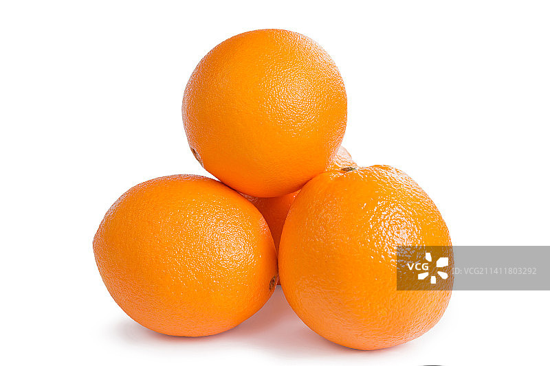白色背景下的橙子特写图片素材