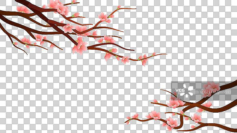 一树桃花图片素材