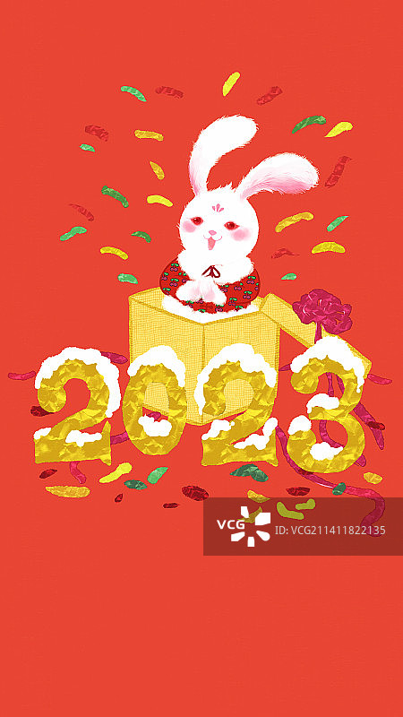 2023年兔年年俗贺图图片素材