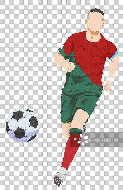 卡塔尔世界杯运动员踢球图片素材