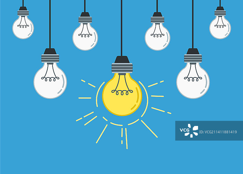独特的发光灯泡创意图片素材