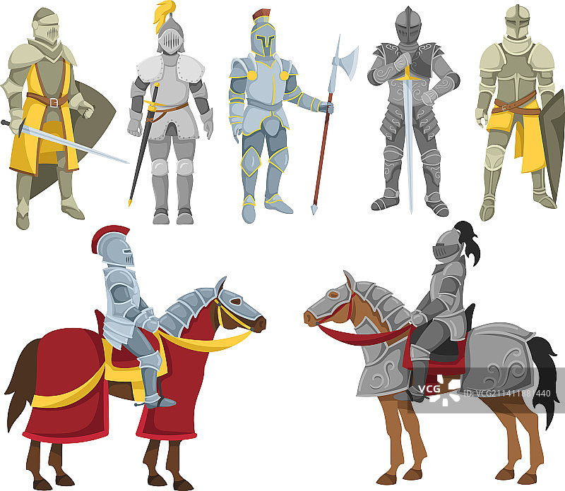 卡通骑士与骑兵图片素材