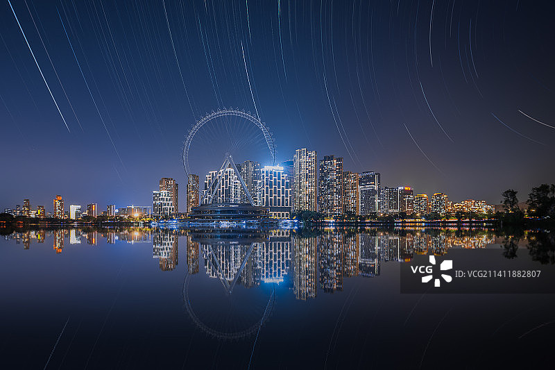 福州晋安湖星轨图片素材