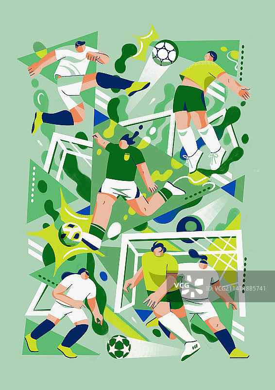 奥运会系列插画-足球图片素材