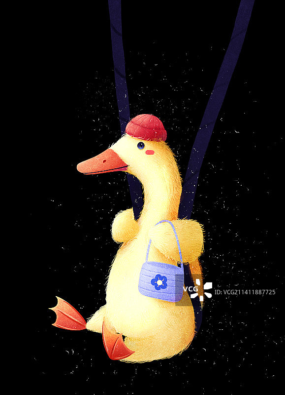 荡秋千的小鸭子图片素材