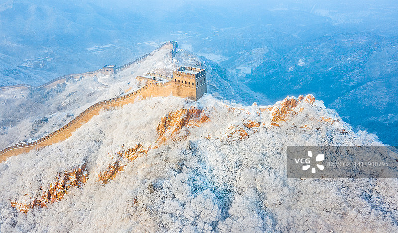 雪遇八达岭图片素材