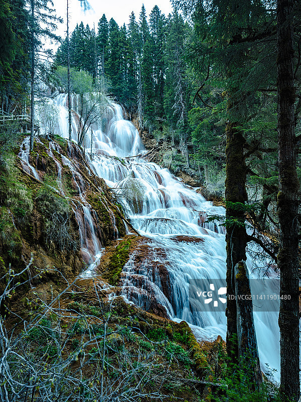 牟尼沟扎嘎瀑布图片素材