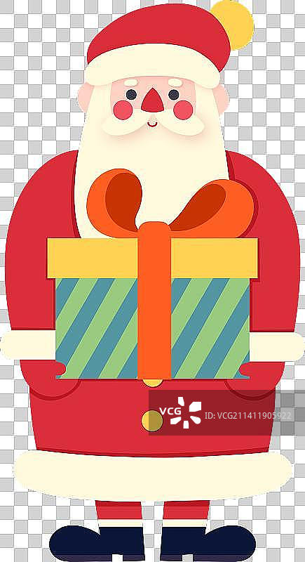 卡通可爱圣诞节送礼物的圣诞老人图片素材