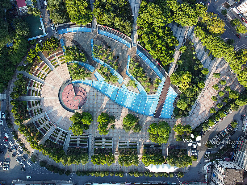 湖南省衡阳市岳屏公园银杏林航拍风光图片素材