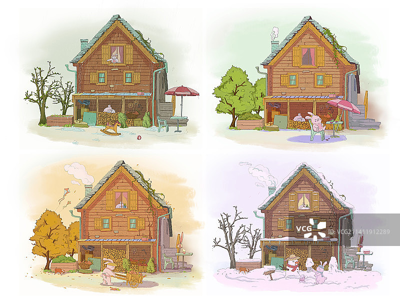 兔兔一家的生活图片素材